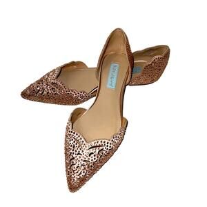 BETSY JOHNSON jeweled Lucy wedding flats 6.5